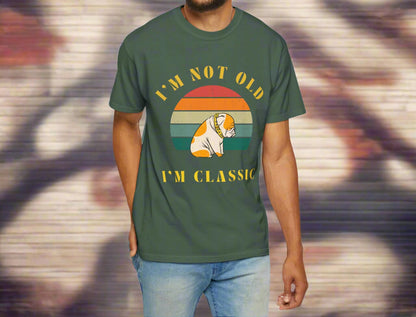 Vintage Dog Classic retro dog t-shirt in Light Green, front view