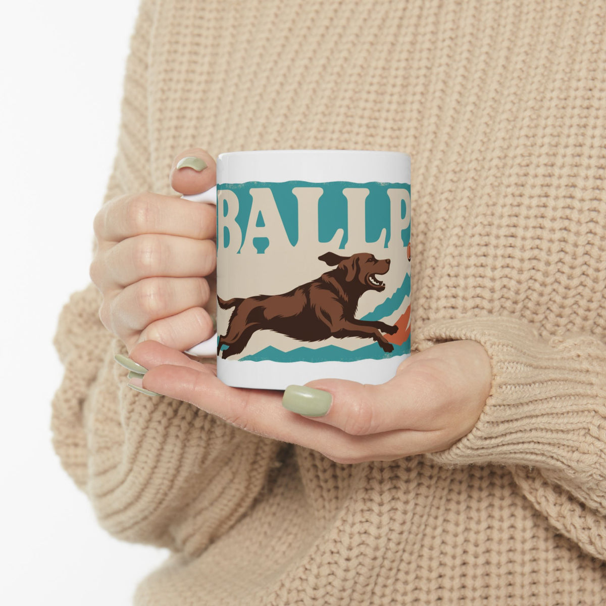 Labrador ceramic coffee mug, 11oz and 15oz vintage poster Lab gift - view 1
