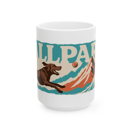 Labrador ceramic coffee mug, 11oz and 15oz vintage poster Lab gift - view 2