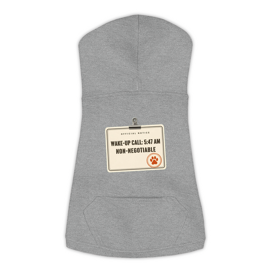Wake-Up Call dog hoodie in Granite Heather, sizes L to 3XL