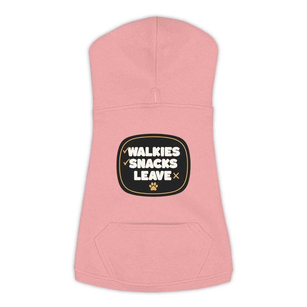 Walkies Snacks Leave Dog Hoodie in Mauvelous, sizes L to 3XL