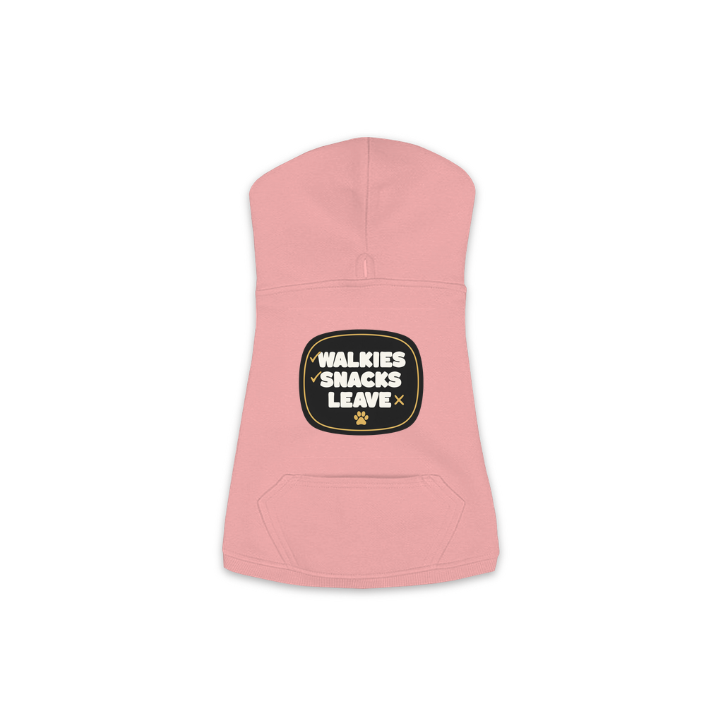 Walkies Snacks Leave Dog Hoodie in Mauvelous, sizes XS to M