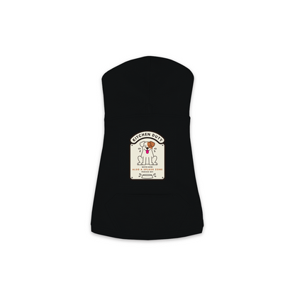 Water Bowl Dog Hoodie in Black, sizes XS-M