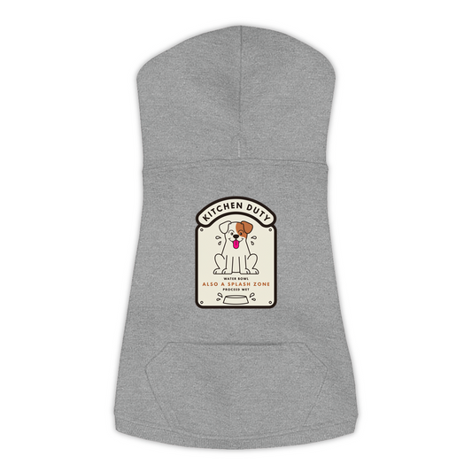 Water Bowl Dog Hoodie in Granite Heather Grey, sizes L-3XL