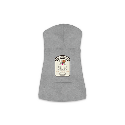 Water Bowl Dog Hoodie in Granite Heather Grey, sizes XS-M