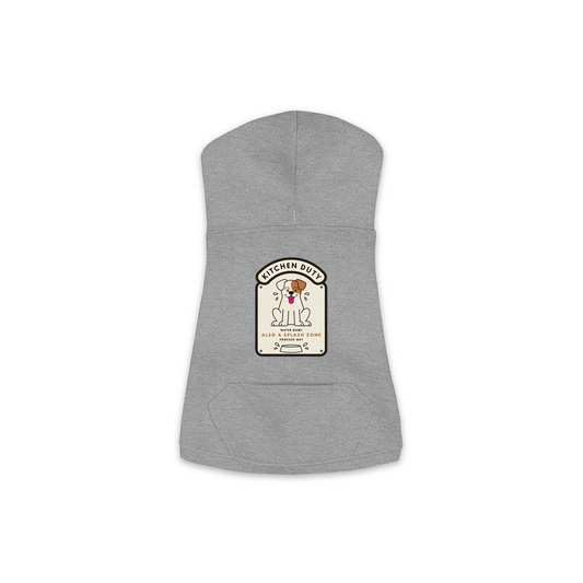 Water Bowl Dog Hoodie in Granite Heather Grey, sizes XS-M