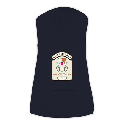 Water Bowl Dog Hoodie in Navy, sizes L-3XL