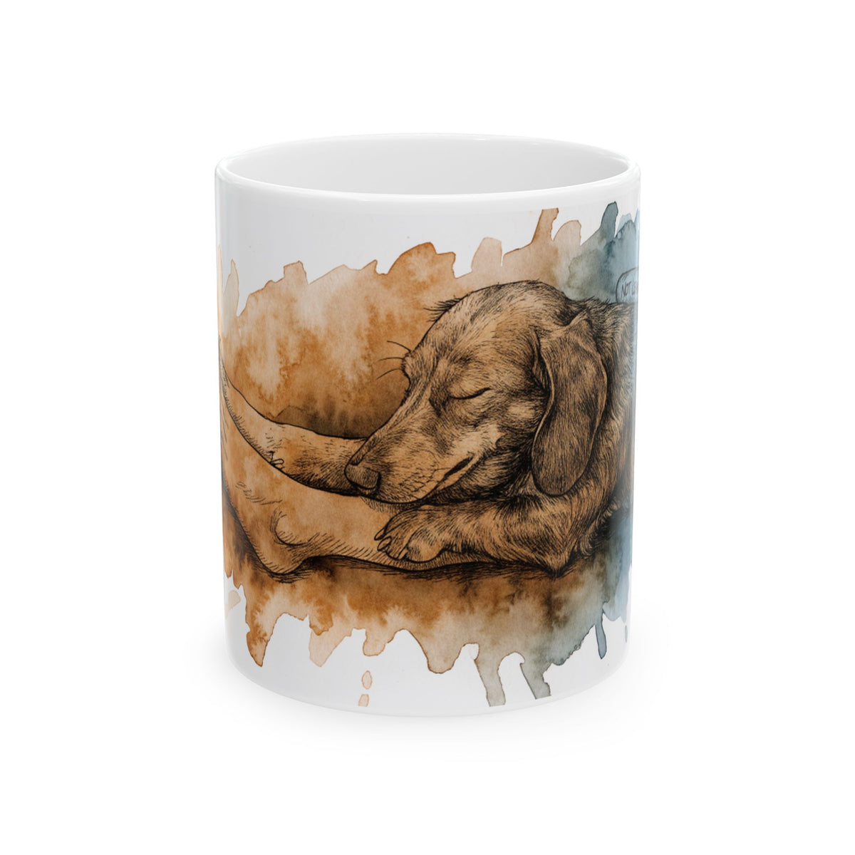 Dachshund ceramic coffee mug, 11oz and 15oz watercolour and ink style sausage dog gift - view 3