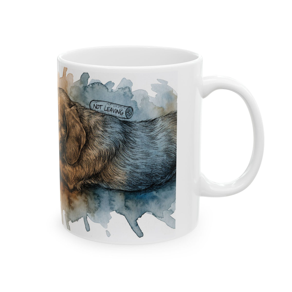 Dachshund ceramic coffee mug, 11oz and 15oz watercolour and ink style sausage dog gift - view 6