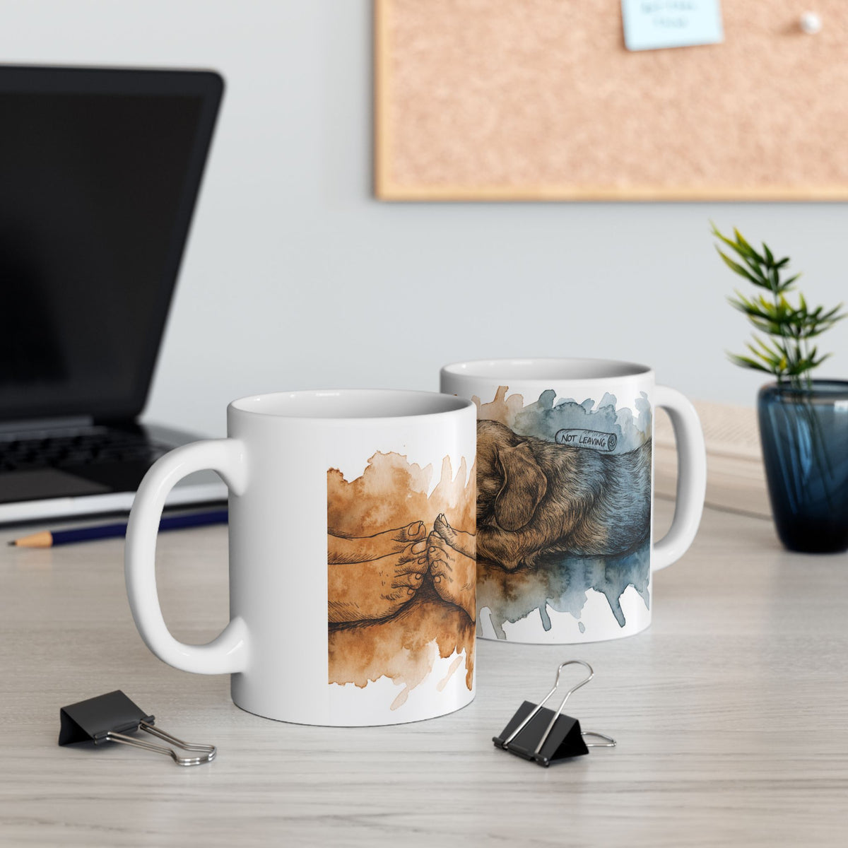 Dachshund ceramic coffee mug, 11oz and 15oz watercolour and ink style sausage dog gift - view 8