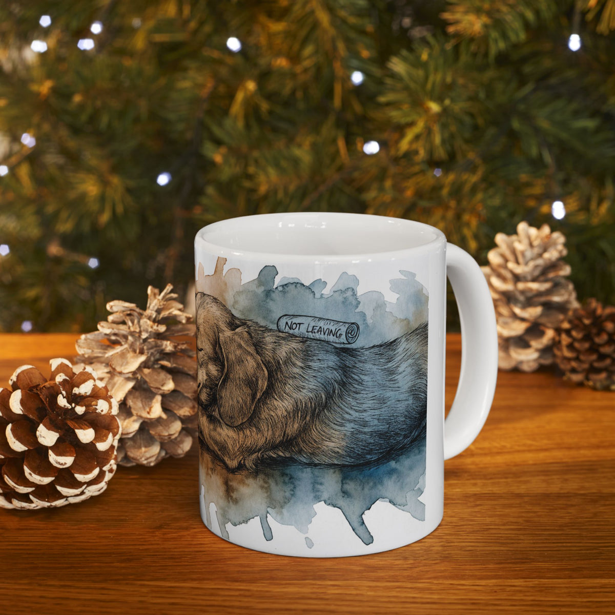 Dachshund ceramic coffee mug, 11oz and 15oz watercolour and ink style sausage dog gift - view 12