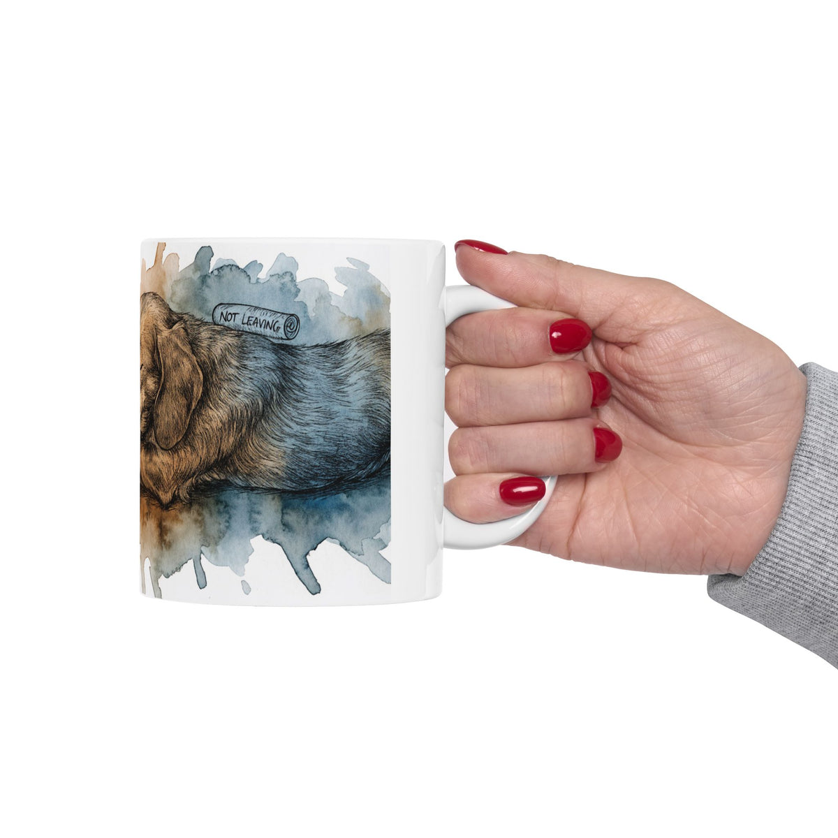 Dachshund ceramic coffee mug, 11oz and 15oz watercolour and ink style sausage dog gift - view 14