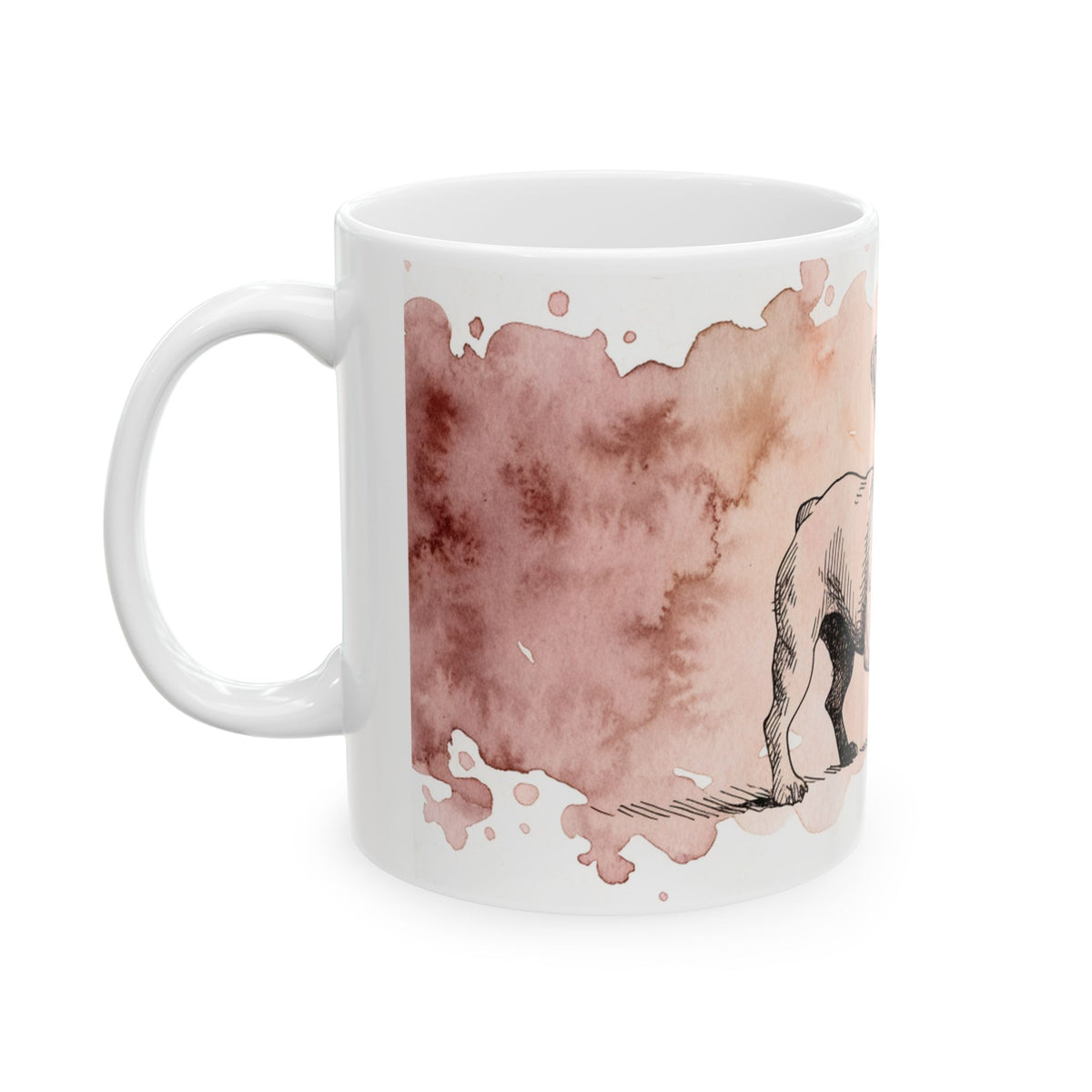 French Bulldog ceramic coffee mug, 11oz and 15oz watercolour and ink style frenchie gift - view 5