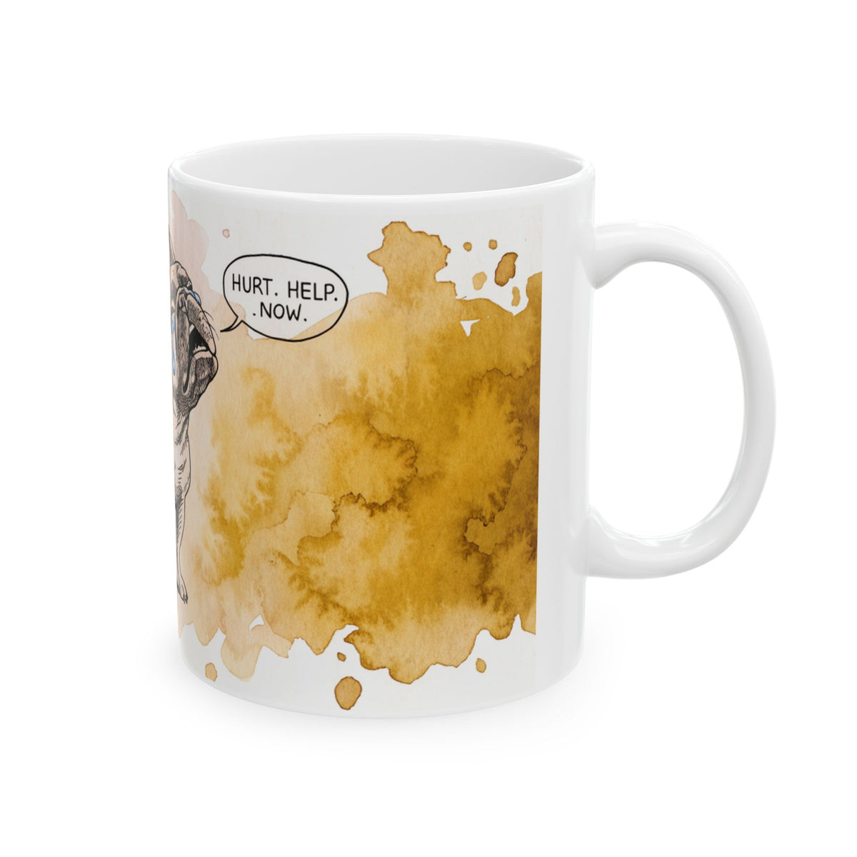 French Bulldog ceramic coffee mug, 11oz and 15oz watercolour and ink style frenchie gift - view 6