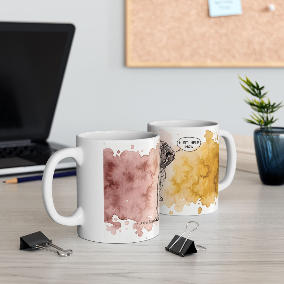 French Bulldog ceramic coffee mug, 11oz and 15oz watercolour and ink style frenchie gift - view 8