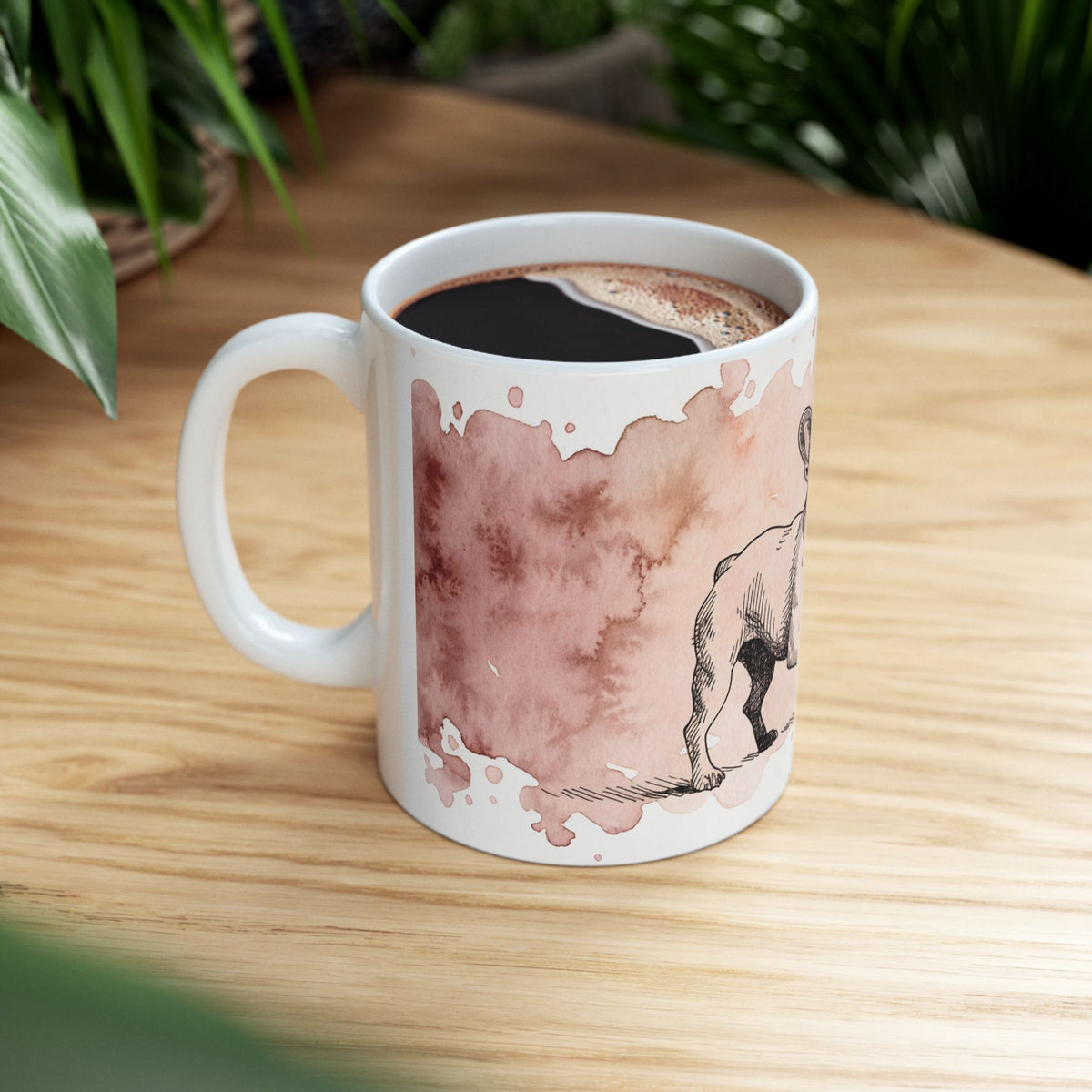 French Bulldog ceramic coffee mug, 11oz and 15oz watercolour and ink style frenchie gift - view 11