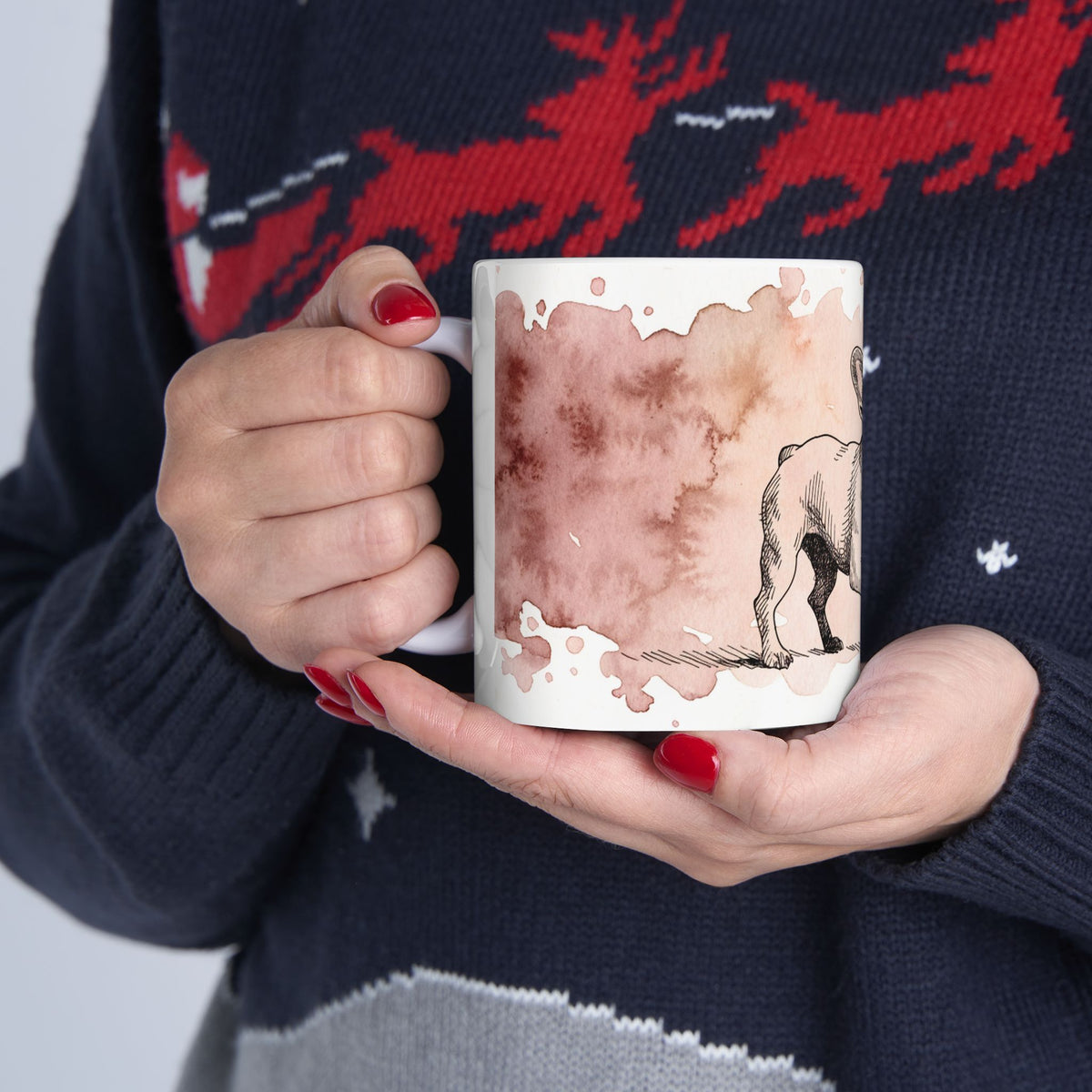 French Bulldog ceramic coffee mug, 11oz and 15oz watercolour and ink style frenchie gift - view 13