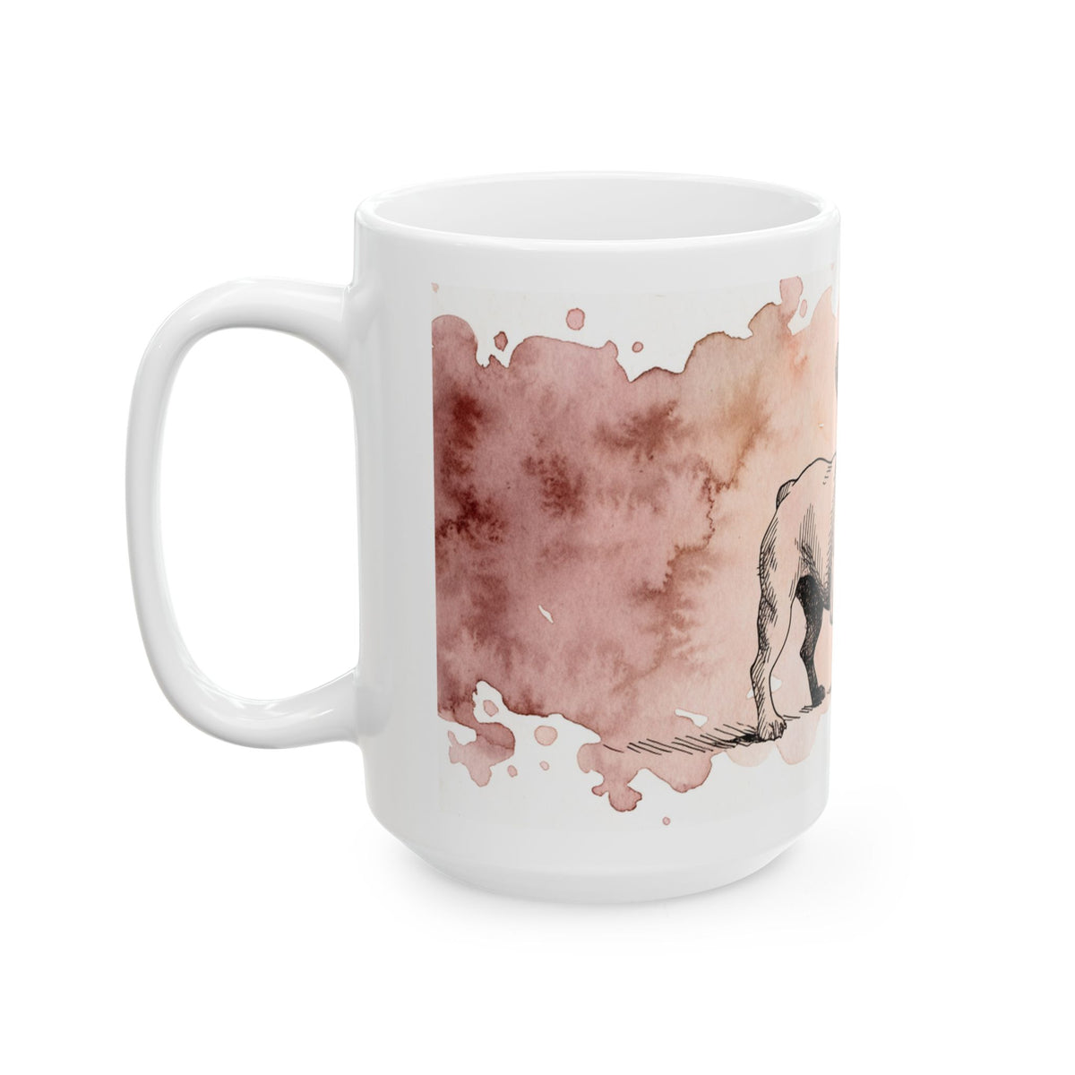 French Bulldog ceramic coffee mug, 11oz and 15oz watercolour and ink style frenchie gift - view 16