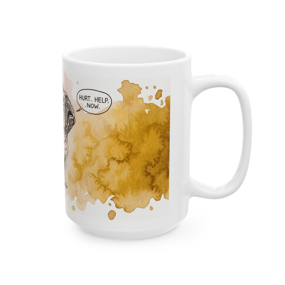 French Bulldog ceramic coffee mug, 11oz and 15oz watercolour and ink style frenchie gift - view 17