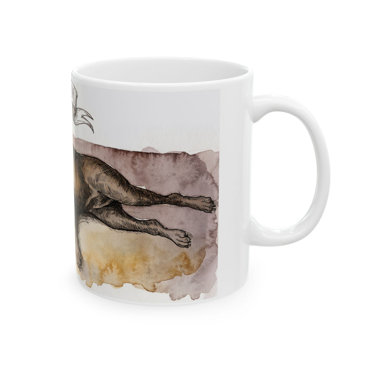 Staffie ceramic coffee mug, 11oz and 15oz watercolour and ink style Staffy gift - view 6