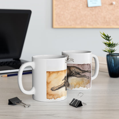 Staffie ceramic coffee mug, 11oz and 15oz watercolour and ink style Staffy gift - view 8