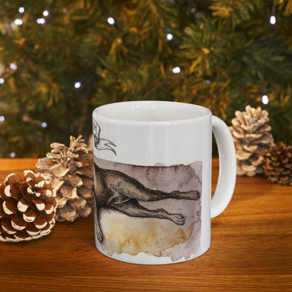 Staffie ceramic coffee mug, 11oz and 15oz watercolour and ink style Staffy gift - view 12