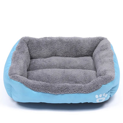 Waterproof eco-friendly pet bed, in-home lifestyle photo — SniffWaggleNWalk
