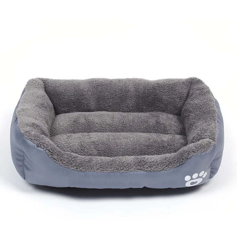 Waterproof eco-friendly pet bed, top-down product view — SniffWaggleNWalk