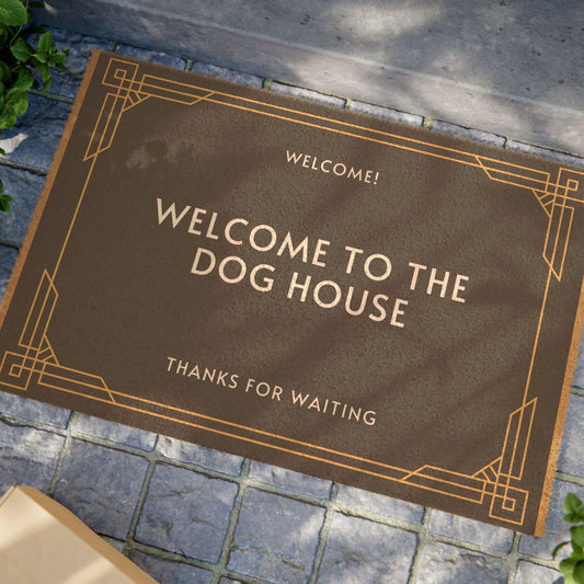 welcome to the dog house funny welcome mat door mat eco friendly 