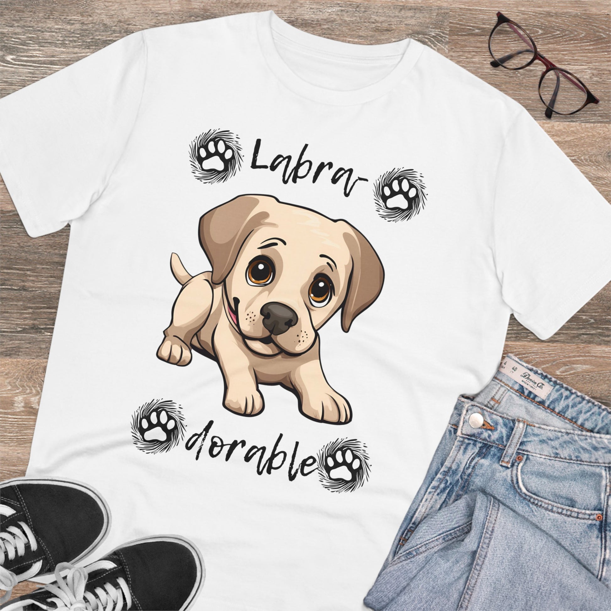 "LABRA DORABLE" Organic T-shirt - Unisex by white labrador t-shirt - Sniff Waggle And Walk