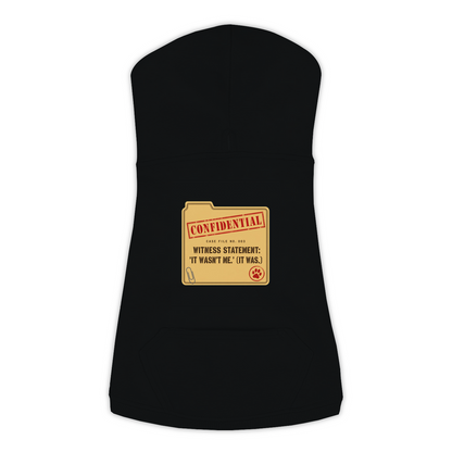 Witness Statement dog hoodie in black, sizes L to 3XL