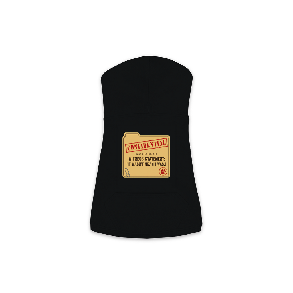 Witness Statement dog hoodie in black, sizes XS to M