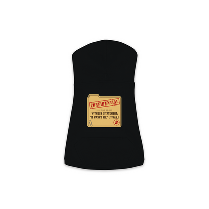 Witness Statement dog hoodie in black, sizes XS to M