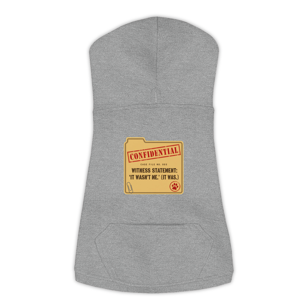 Witness Statement dog hoodie in granite heather grey, sizes L to 3XL