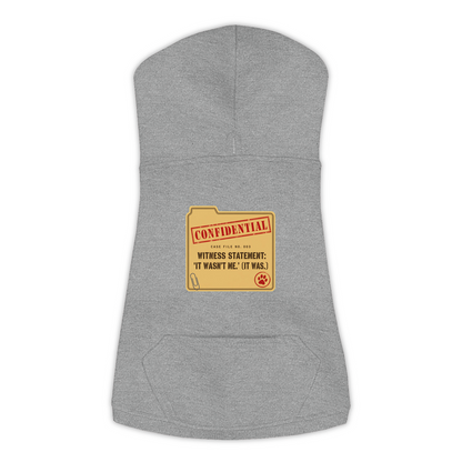 Witness Statement dog hoodie in granite heather grey, sizes L to 3XL