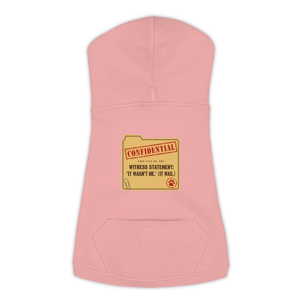 Witness Statement dog hoodie in mauvelous pink, sizes L to 3XL