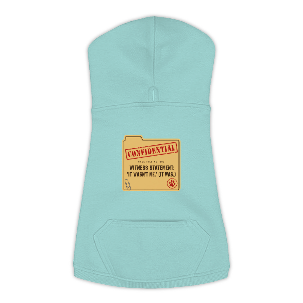 Witness Statement dog hoodie in saltwater blue, sizes L to 3XL