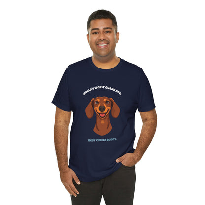 World's Worst Guard Dog T-Shirt — Funny Dachshund Unisex Tee — SniffWaggleNWalk