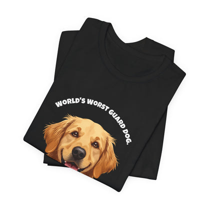 World's Worst Guard Dog T-Shirt — Funny Golden Retriever Unisex Tee — SniffWaggleNWalk