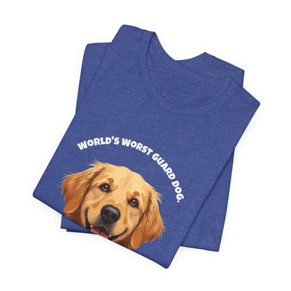 World's Worst Guard Dog T-Shirt — Funny Golden Retriever Unisex Tee — SniffWaggleNWalk