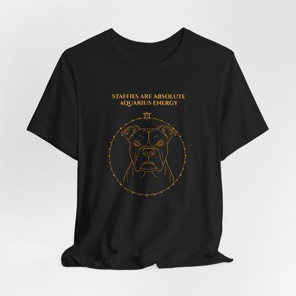 Zodiac Pack Staffie T-Shirt — Aquarius design, photo 09