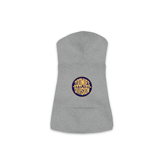 Zoomies Division Dog Hoodie — Granite Heather, All Sizes (XS-3XL)