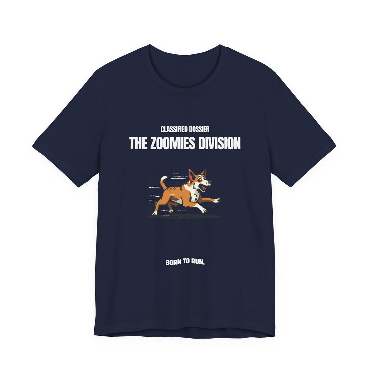 Zoomies Division dog tee fabric close-up